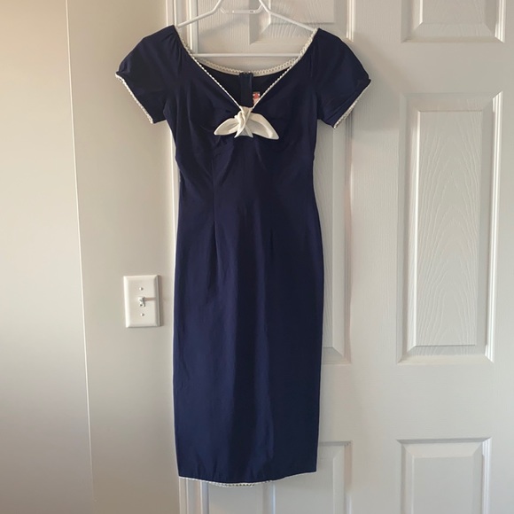 PinUp Couture Blue Sailor Pencil Dress - Picture 1 of 6